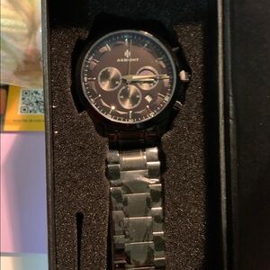 Aknight All Black Stainless Steel Watch New Still In Box